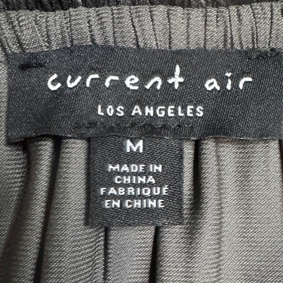 Current Air LA Women's Valentina Dress Medium Black Gray Metallic Pleated Mini - Picture 7 of 11